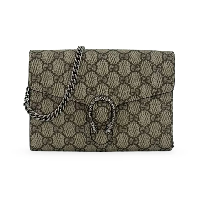 Ladies Gucci shoulder bags with a tassel decorationLadies Gucci shoulder bags with a tassel decorationGUCCI: GG Supreme Dionysus Chain Wallet