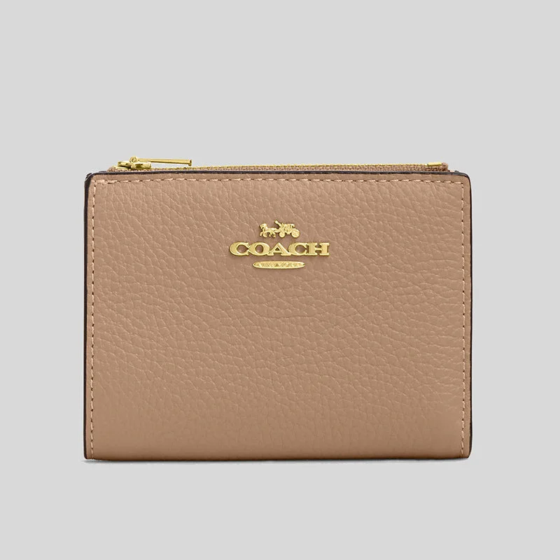 Coach bags with a patent - leather finish for a shiny and sophisticated appearanceCOACH Bifold Wallet Taupe CM315