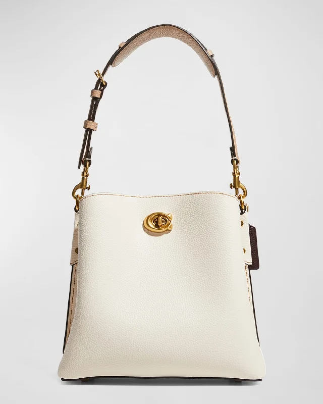 Coach tote bags with a snap - button closure and a decorative charm for styleWillow 24 Leather Bucket Bag