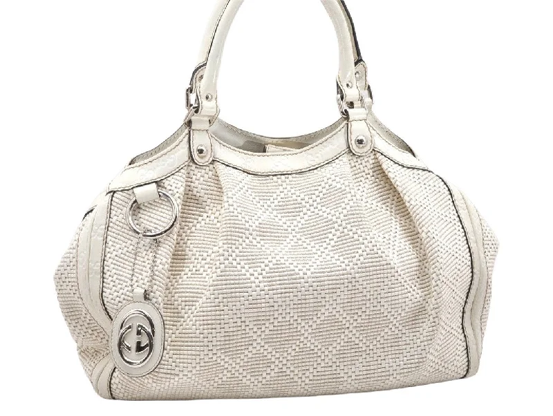 Gucci handbags for women with a patent - leather finishGucci handbags for women with a patent - leather finishAuthentic GUCCI Vintage Diamante Tote Hand Bag Straw Leather 211944 White 7046K