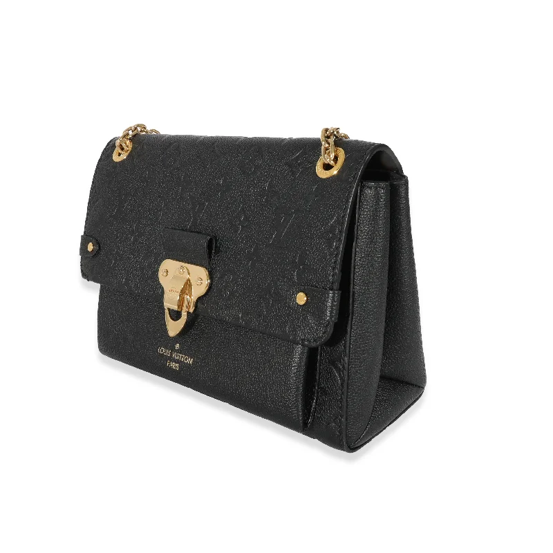 Ladies Louis Vuitton shoulder bags with a tassel decoration for charmLouis Vuitton Black Empreinte Vavin PM