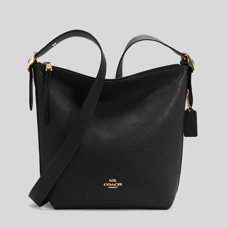 Small - sized Coach crossbody bags in smooth pebble leather for a compact carryCOACH Val Duffle Black C2818