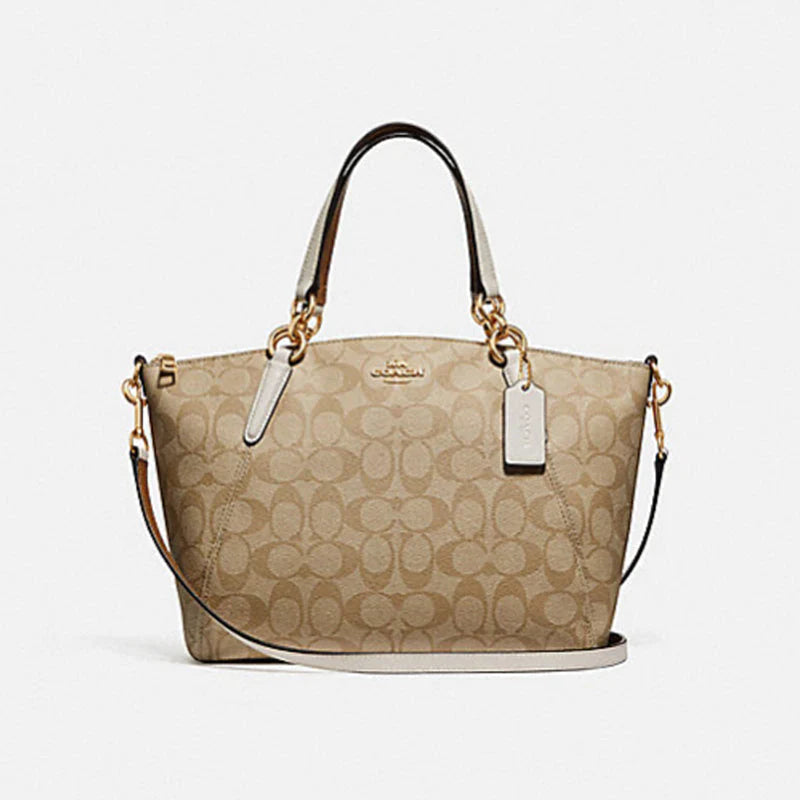 Coach Dempsey bags with a leather - wrapped drawstring for a luxurious feelCoach Kelsey Satchel In Signature Canvas Bag