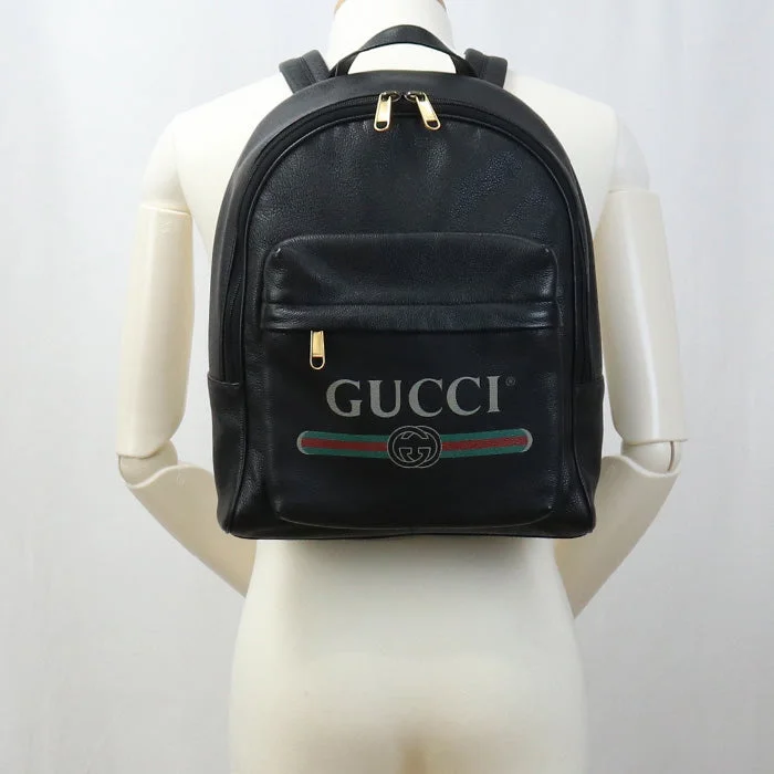 Women Gucci bags with a detachable mirror insideWomen Gucci bags with a detachable mirror insideGUCCI 547834 Backpack GUCCI logo print Backpack leather black mens