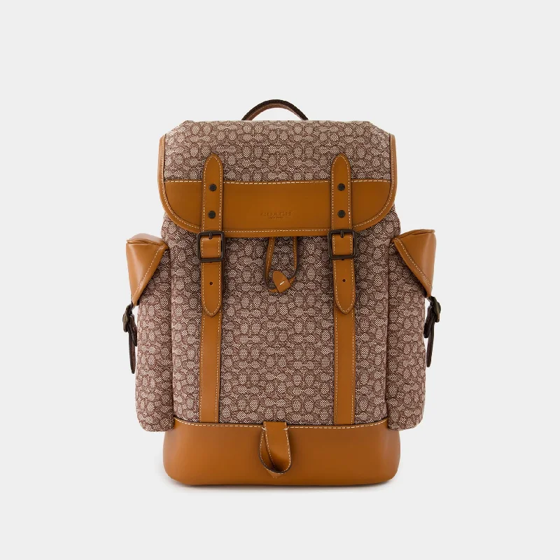 Coach tote bags with a printed Coach logo for brand visibilityHitch Backpack - Coach - Leather - Cocoa