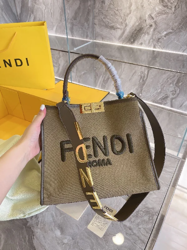 Fendi Sunshine Shopper bags with a structured silhouette and a magnetic - snap closureEN   Designer bags by Fendi 240