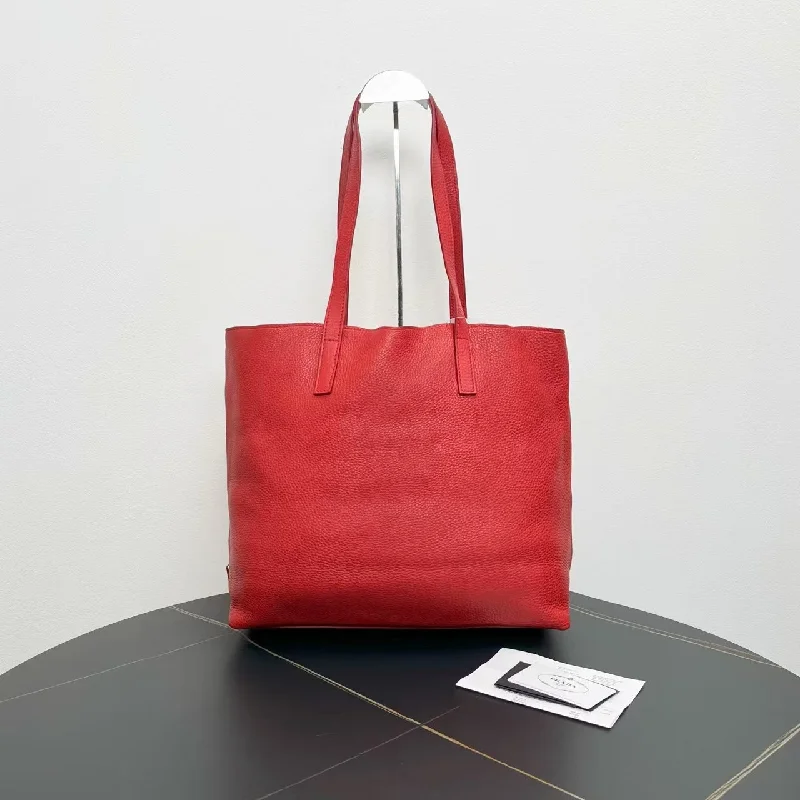 Prada Cahier bags with a leather - wrapped handle for a luxurious feelPrada Red Leather Tote Bag 35