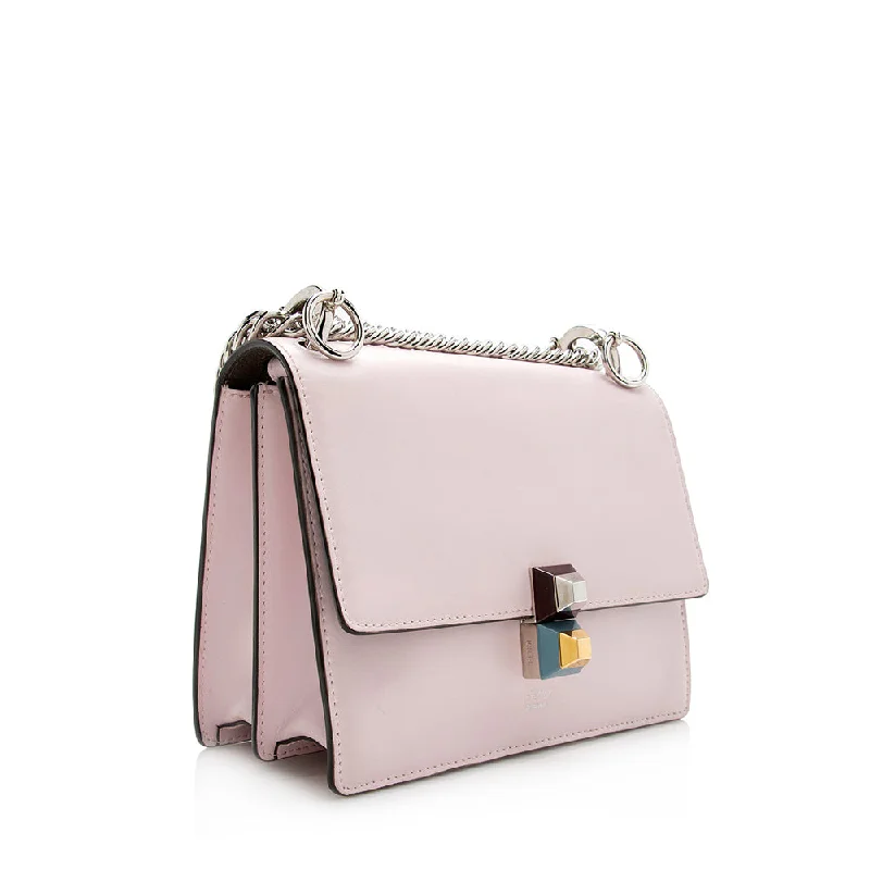 Fendi crossbody bags with a woven leather strap for a unique texture and visual appealFendi Calfskin Kan I Small Shoulder Bag (SHF-21594)