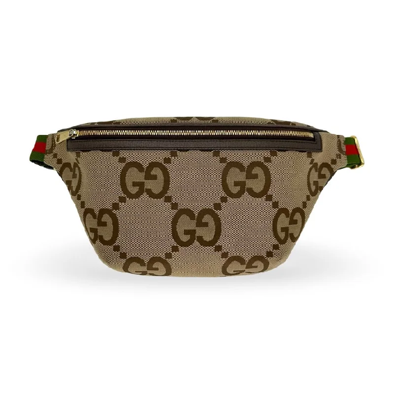 Women Gucci crossbody bags with a printed floral patternWomen Gucci crossbody bags with a printed floral patternGUCCI: Jumbo GG Canvas Belt Bag