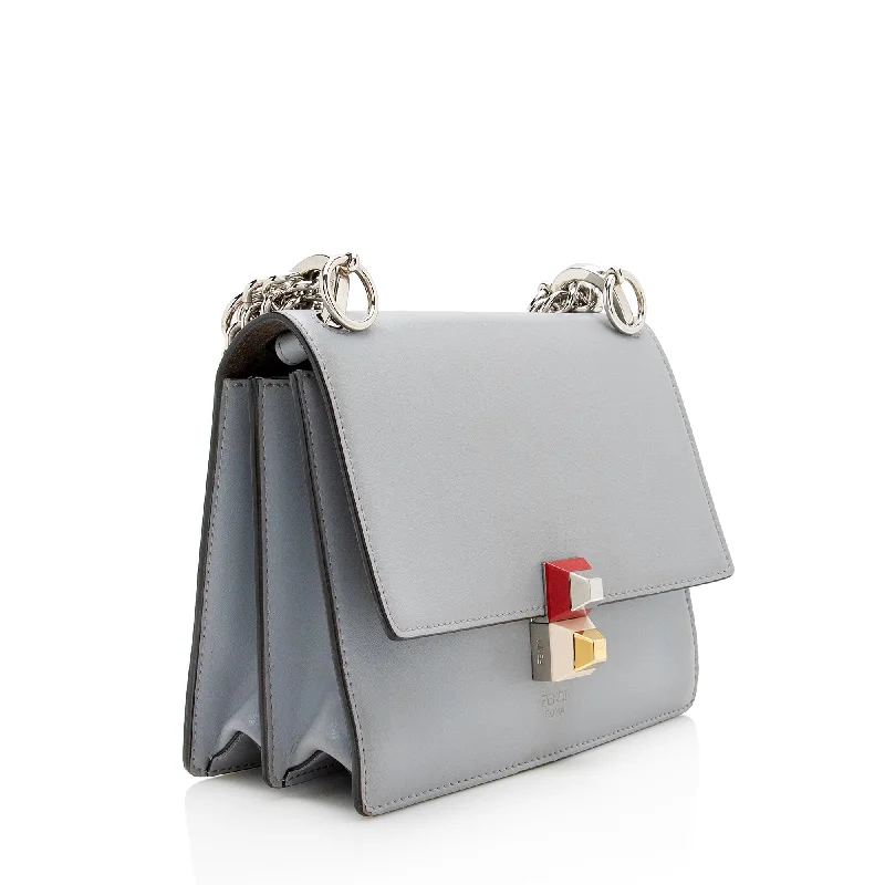 Ladies Fendi Baguette bags with a star - shaped charm for a playful and trendy touchFendi Calfskin Kan I Small Shoulder Bag (SHF-22970)