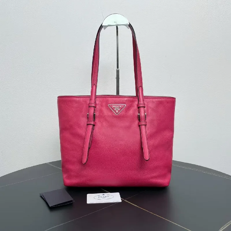 Prada handbags with a perforated leather detail for a unique and breathable designPrada Pink Tote Bag Medium Size