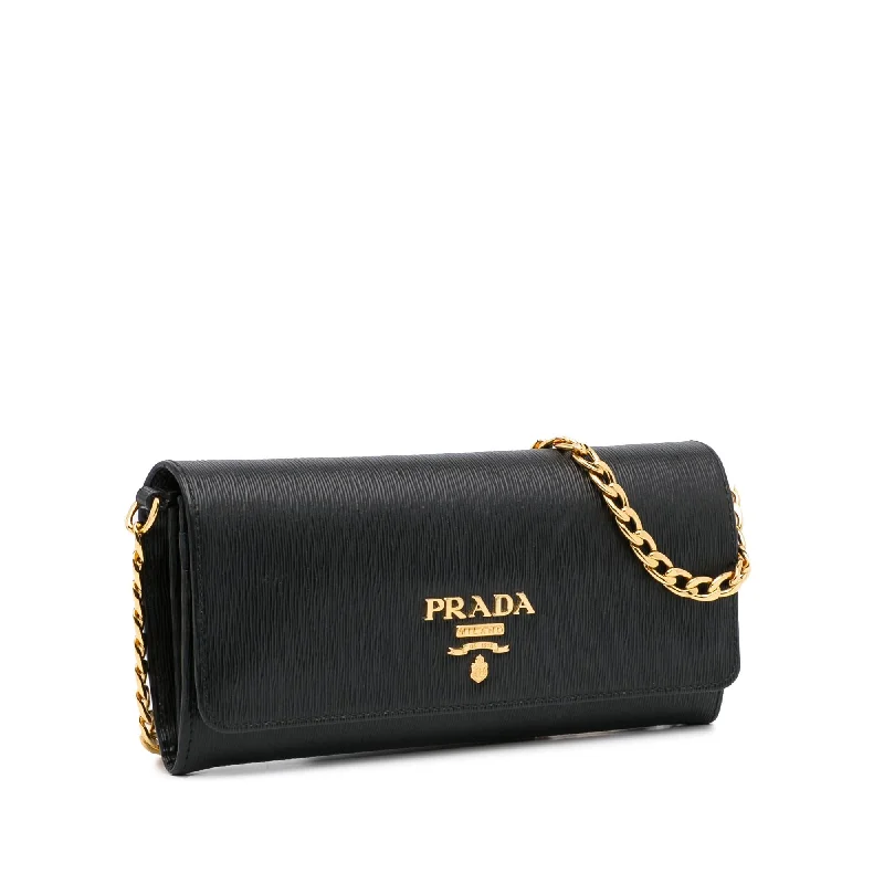 Prada Cahier bags with a leather - wrapped handle for a luxurious feelPrada Saffiano Wallet On Chain (SHG-h4BuJp)