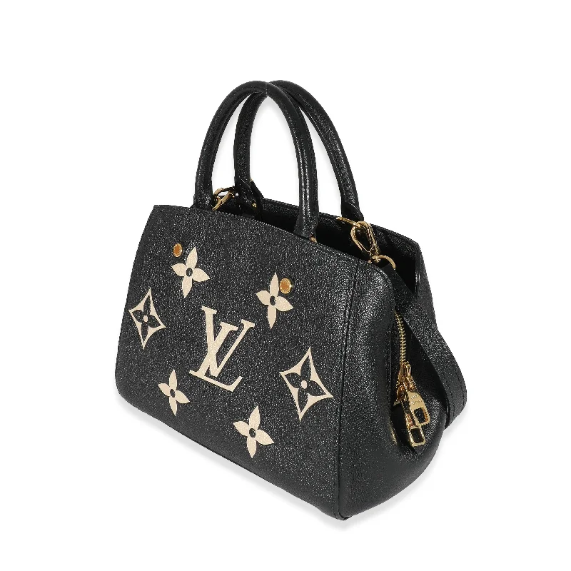 Louis Vuitton crossbody bags in a bold red color for a statementLouis Vuitton Black Beige Monogram Empreinte Montaigne BB