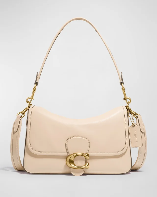 Coach tote bags with a snap - button closure and a decorative charm for styleTabby Leather C Medallion Shoulder Bag