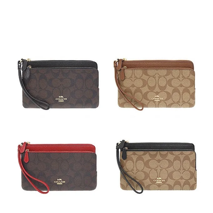 Coach crossbody bags with a keychain holder for practicalityCOACH C5576/5610 double zip wallet/wristlet