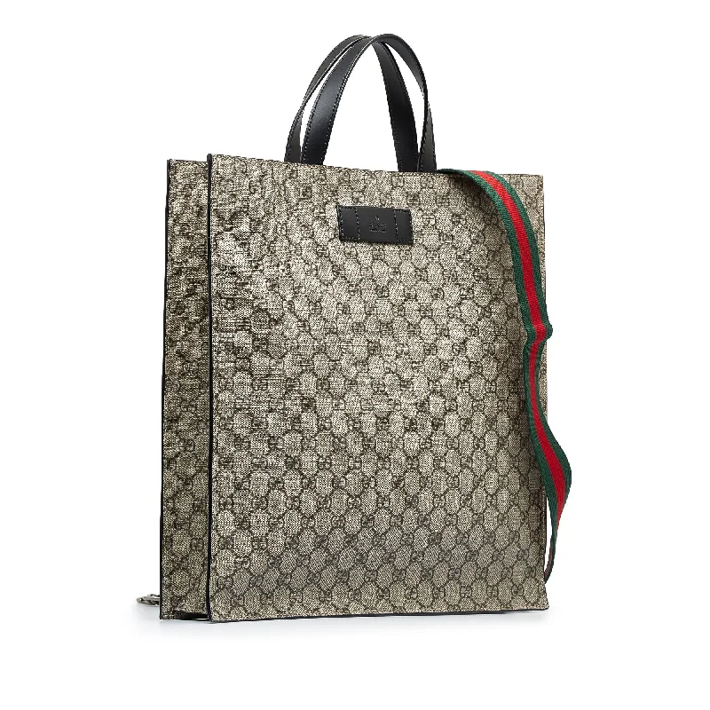 Women Gucci bags with a detachable mobile phone holderWomen Gucci bags with a detachable mobile phone holderGray Gucci GG Supreme Convertible Soft Tote Satchel