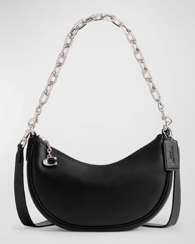 Coach bags with a back - zip pocket for storing valuables securelyCrescent Glovetanned Leather Shoulder Bag