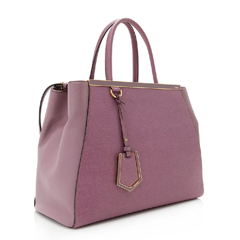 Fendi By The Way bags with a crystal - embellished FF logo for added luxury and glamourFendi Calfskin 2Jours Tote (SHF-20659)