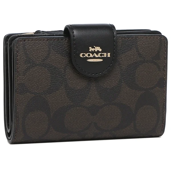 Ladies Coach crossbody bags with a wide - width strap for comfortCoach Bi-Fold Wallet Signature C0082