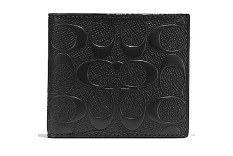 Ladies Coach Tabby bags with a textured leather surface for a more tactile lookCOACH 75371 Compact ID Embossed Leather Wallet