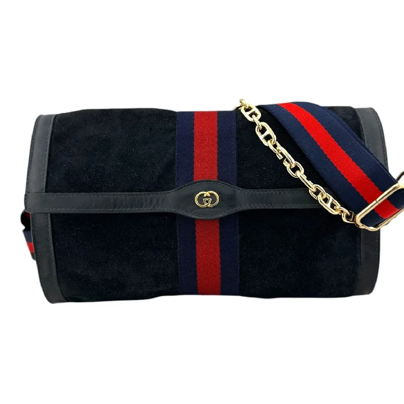 Gucci backpacks for women with a sleek silhouetteGucci backpacks for women with a sleek silhouetteGUCCI Large Navy Suede Ophidia Clutch with added Strap & Chain