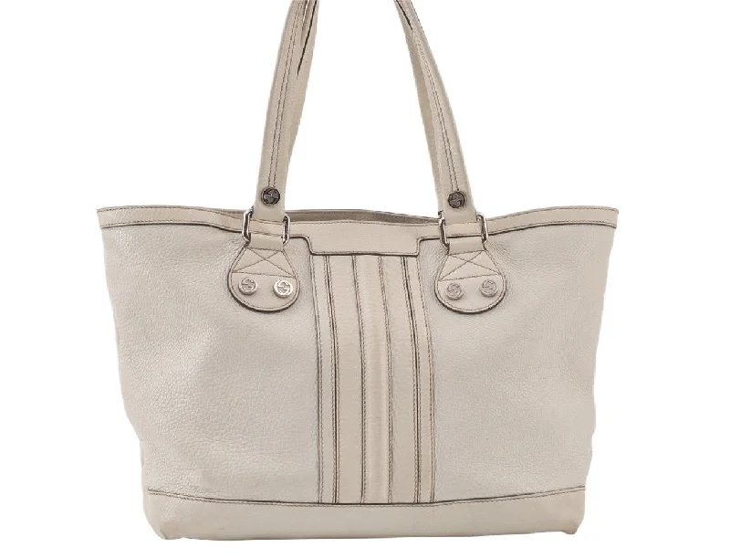 Gucci tote bags for women with a double - handle designGucci tote bags for women with a double - handle designAuthentic GUCCI Sunset Vintage Shoulder Tote Bag Leather 232973 White 7003K