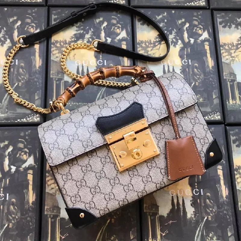 Gucci Marmont bags for women with a snakeskin - effect panelGucci Marmont bags for women with a snakeskin - effect panelGucci  Padlock GG Small Shoulder Bag