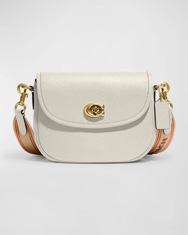 Coach bags with a zip - top closure and a front - pocket for quick accessWillow Polished Leather Saddle Crossbody Bag