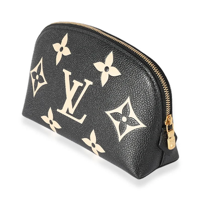 Louis Vuitton Alma bags with a monogram - embossed leather surfaceLouis Vuitton Black Giant Monogram Pochette Cosmetique