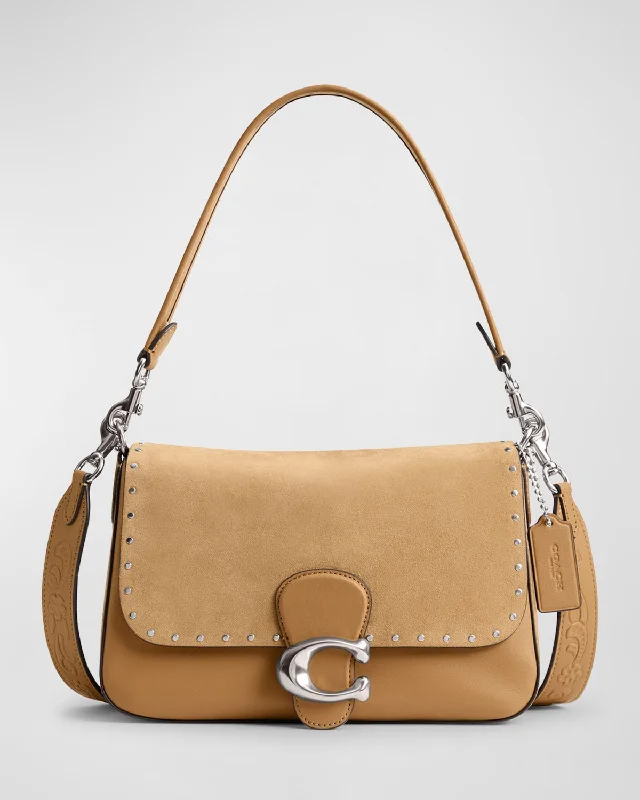 Coach bags with a detachable mobile phone holder for on - the - go useTabby Rivet Leather & Suede Shoulder Bag