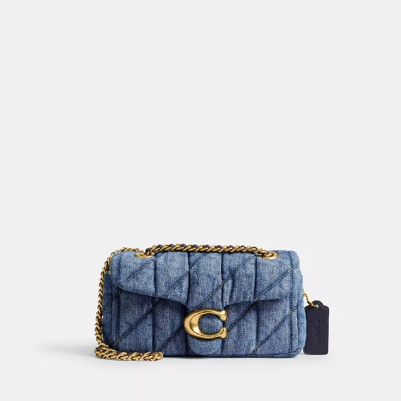 Coach Rogue bags with a monogram - embossed leather surfaceTabby 20 Shoulder Bag - Coach - Denim - Blue