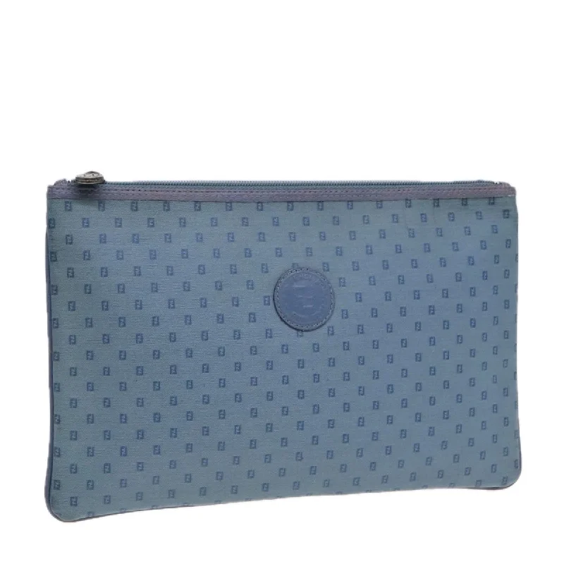 Fendi Baguette bags with a detachable charm featuring the brand's mascotFENDI Clutch Bag PVCCanvas Blue  90806