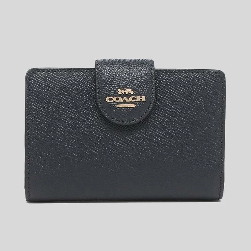 Coach bags with a detachable mobile phone holder for on - the - go useCoach Medium Corner Zip Wallet 6390 Midnight