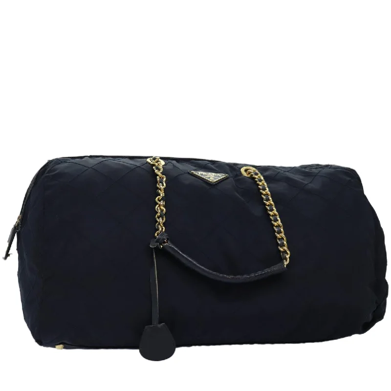 Prada Cleo bags with a crystal - embellished logo for added luxuryPRADA Boston Bag Nylon Navy Auth 74102