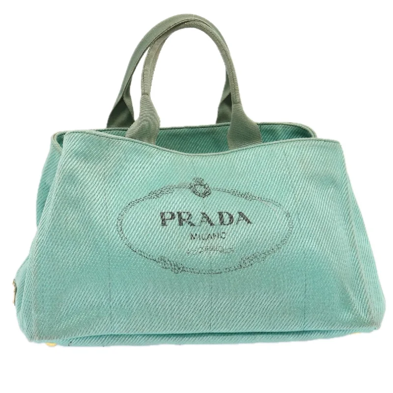 Prada tote bags with a water - resistant coating for outdoor activitiesPRADA Canapa GM Hand Bag Canvas Blue Auth 72696