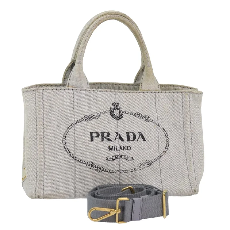 Prada Cahier bags with a detachable shoulder strap for versatile carryingPRADA Canapa PM Hand Bag Canvas 2way White Auth 77362