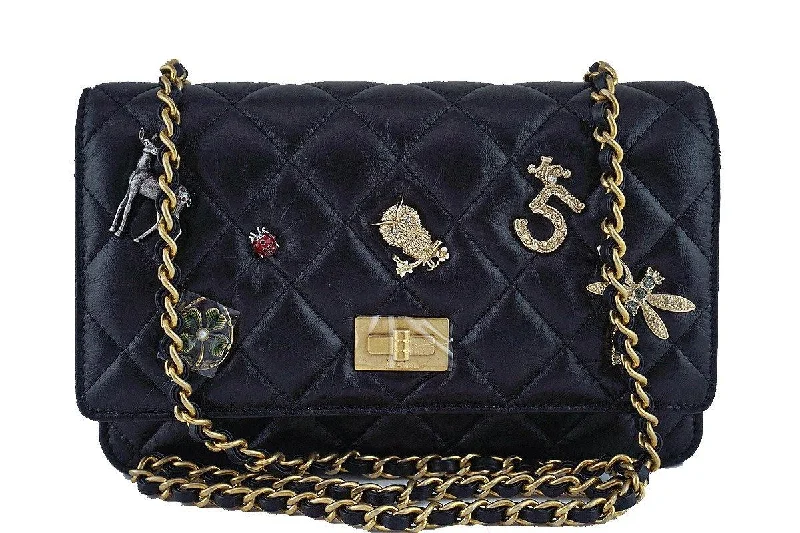 Chanel bags for a polished and professional appearanceNWT 17P Chanel Black Lucky Charms Reissue WOC Wallet on Chain Bag