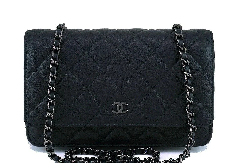 Chanel Vintage Inspired Handbag for Retro Lovers17S Chanel So Black Classic Quilted WOC Wallet on Chain Flap Bag