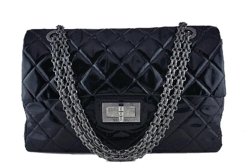 Chanel Handbag with Adjustable Strap for ComfortChanel Black 19in. Black Gigantic Jumbo XXL Reissue Flap Bag