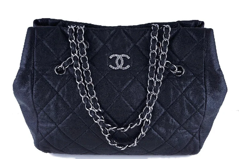 Chanel bags for those who value investment piecesChanel Black Brilliant CC Soft Caviar Cells Quilted Shopper Tote Bag