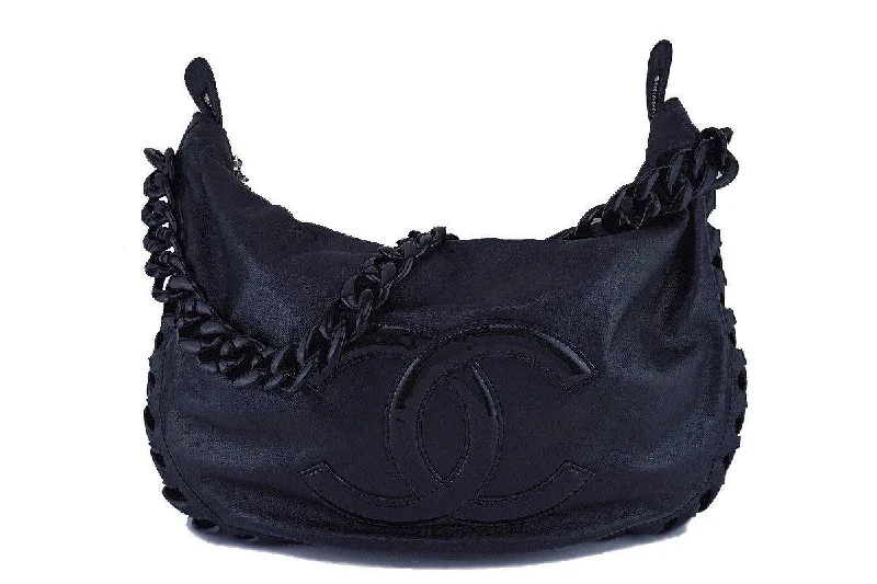 Chanel bags with iconic stitching detailsChanel Black Calf Modern Chain Large Hobo Bag