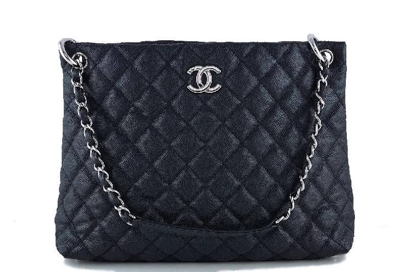 Chanel Quilted Leather Shoulder Bag for FashionistasChanel Black Caviar Classic Quilted Shopper Tote Bag