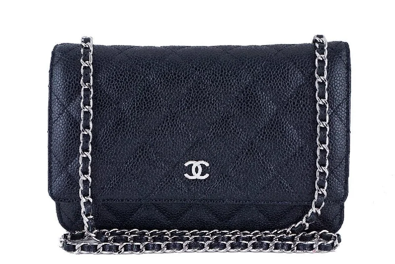 Chanel Handbag with Adjustable Strap for ComfortChanel Black Classic Quilted WOC Wallet on Chain Flap Bag