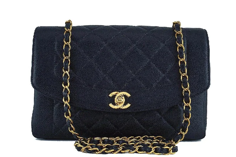 Chanel bags with classic and elegant designsChanel Black Caviar Vintage Quilted Classic Pocket "Diana" Flap Bag