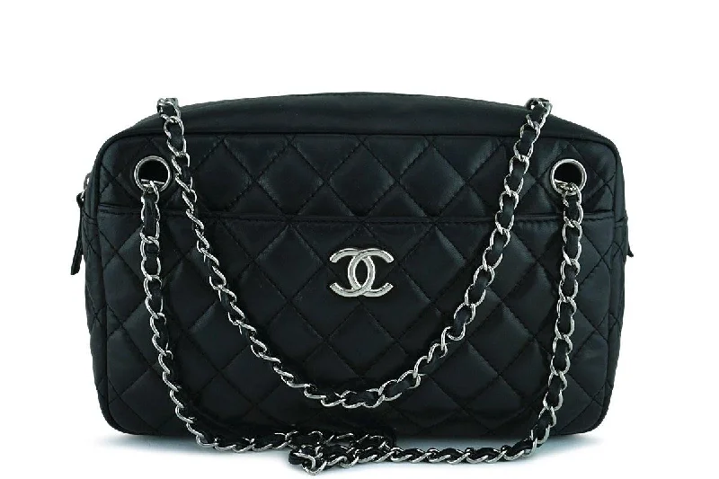 Chanel bags for women with minimalist styleChanel Black Classic Quilted Camera Case SHW Bag