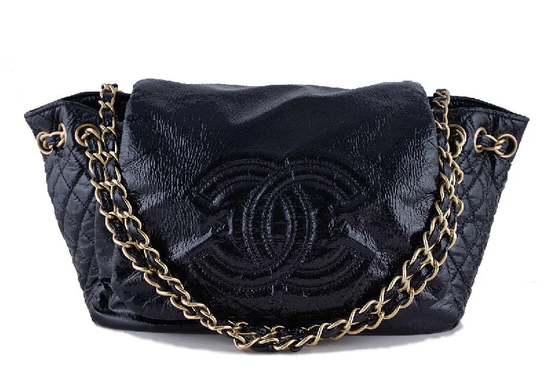 Chanel bags with exclusive seasonal releasesChanel Black Jumbo Patent Rock & Chain Flap Bag