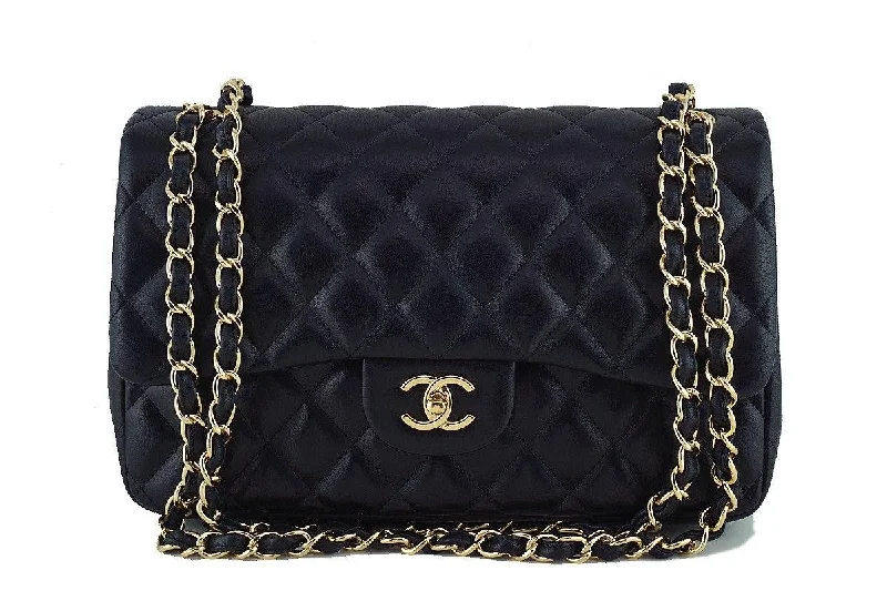 Chanel bags as wedding day accessoriesChanel Black Lambskin Jumbo 2.55 Classic Double Flap Bag