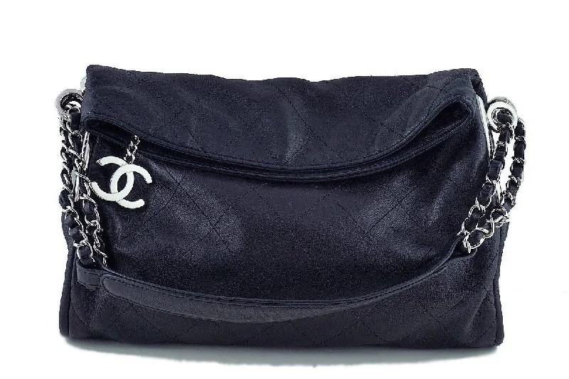 Chanel bags with chain and leather strap combinationsChanel Black Lambskin Quilted Ultimate Soft Flap  Bag