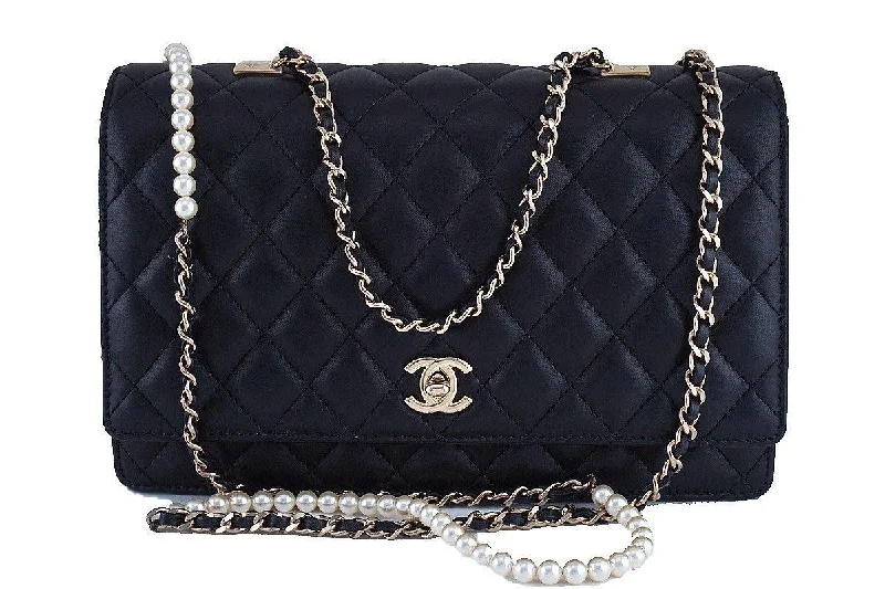 Chanel bags with classic and elegant designsChanel Black Limited Fantasy Pearls Classic Flap Evening Bag