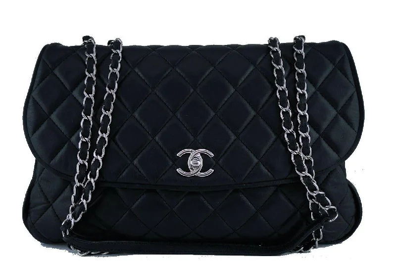 Chanel bags with modern touchesChanel Black Maxi/Jumbo sized Quilted Soft Classic Messenger Flap Bag